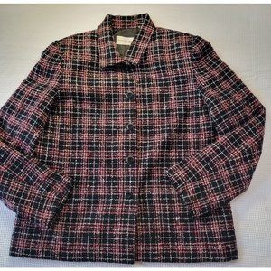 Villager by Liz Claiborne Plaid Blazer, Size 8